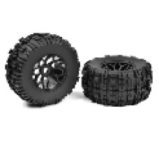 Team Corally - Off-Road 1/8 MT Tires - Mud Claws - Glued on Black Rims - 1 pair