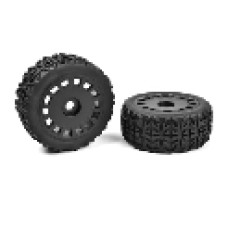 Team Corally - Off-Road 1/8 Truggy Tires - Tracer - Glued on Black Rims - 1 pair